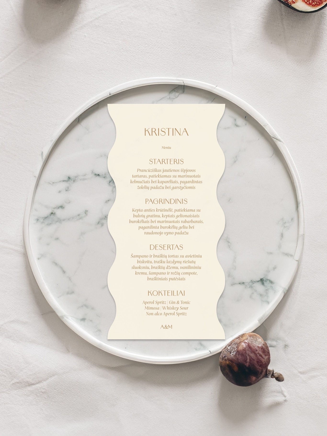 Meniu kortelė Granada