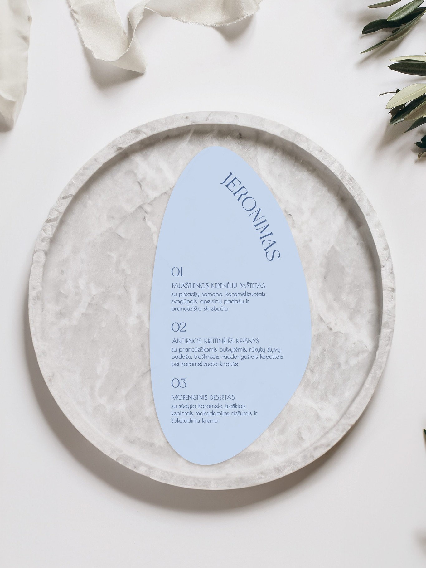 Meniu kortelė Modena