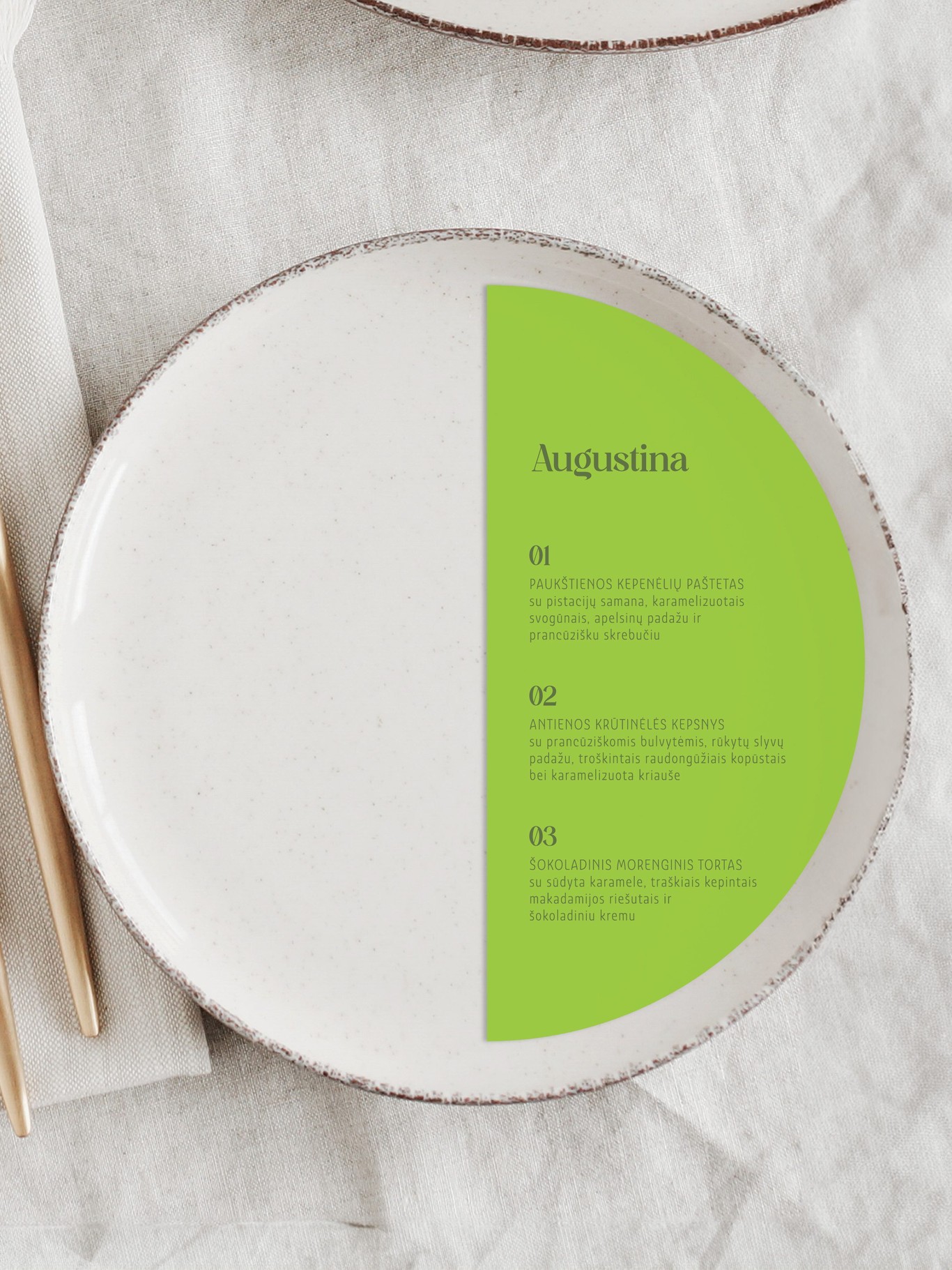 Meniu kortelė Florencija