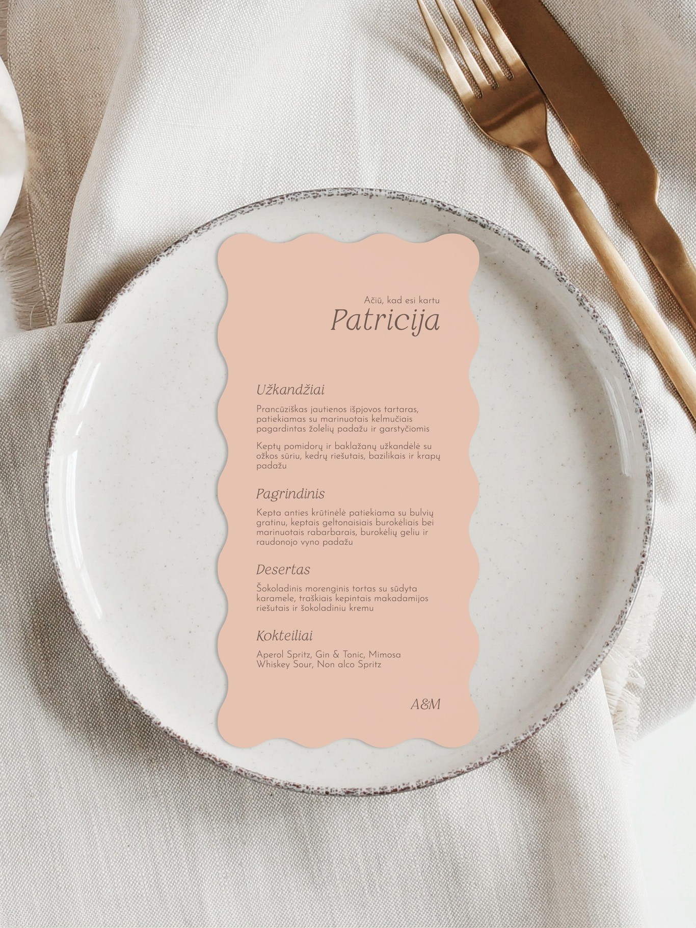 Meniu kortelė Mesina