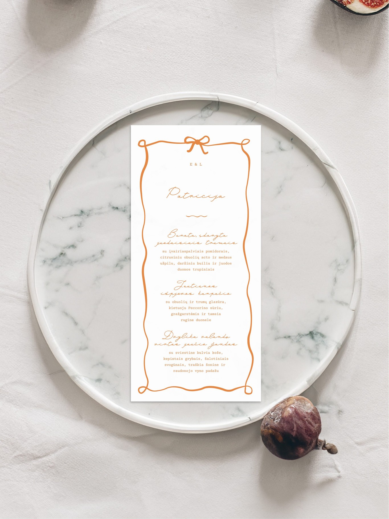 Meniu kortelė Lisabona