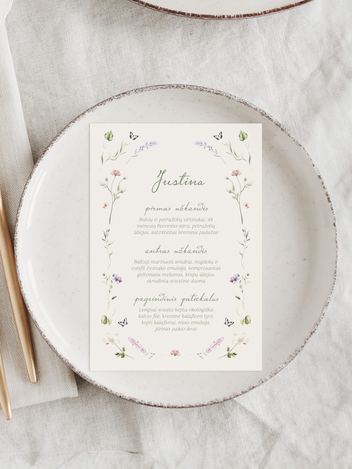 Meniu kortelė Marselis