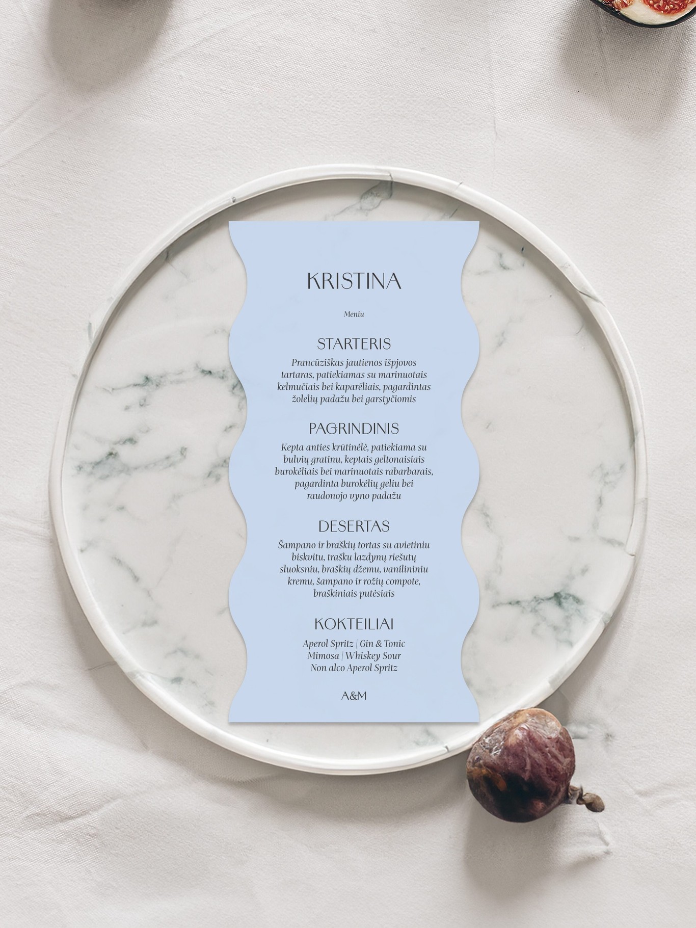 Meniu kortelė Granada