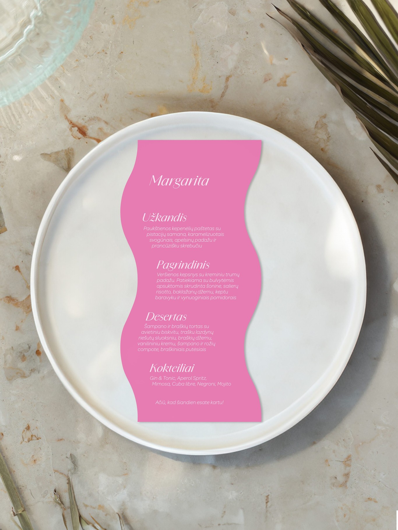 Meniu kortelė Verona