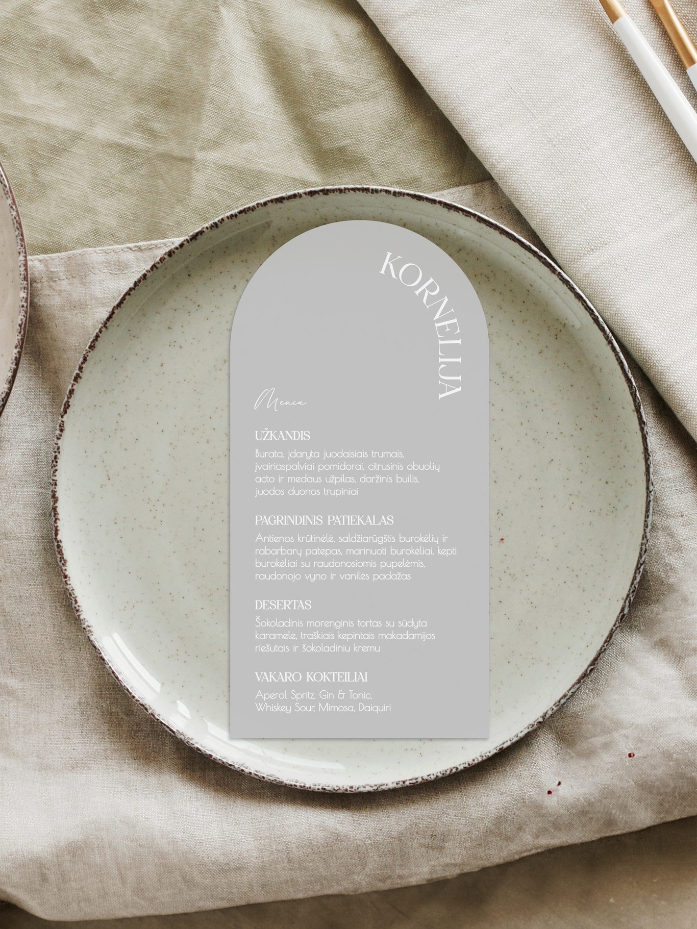 Meniu kortelė Valencija