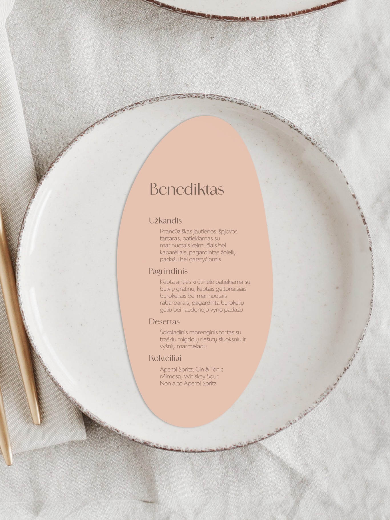 Meniu kortelė Bolonija