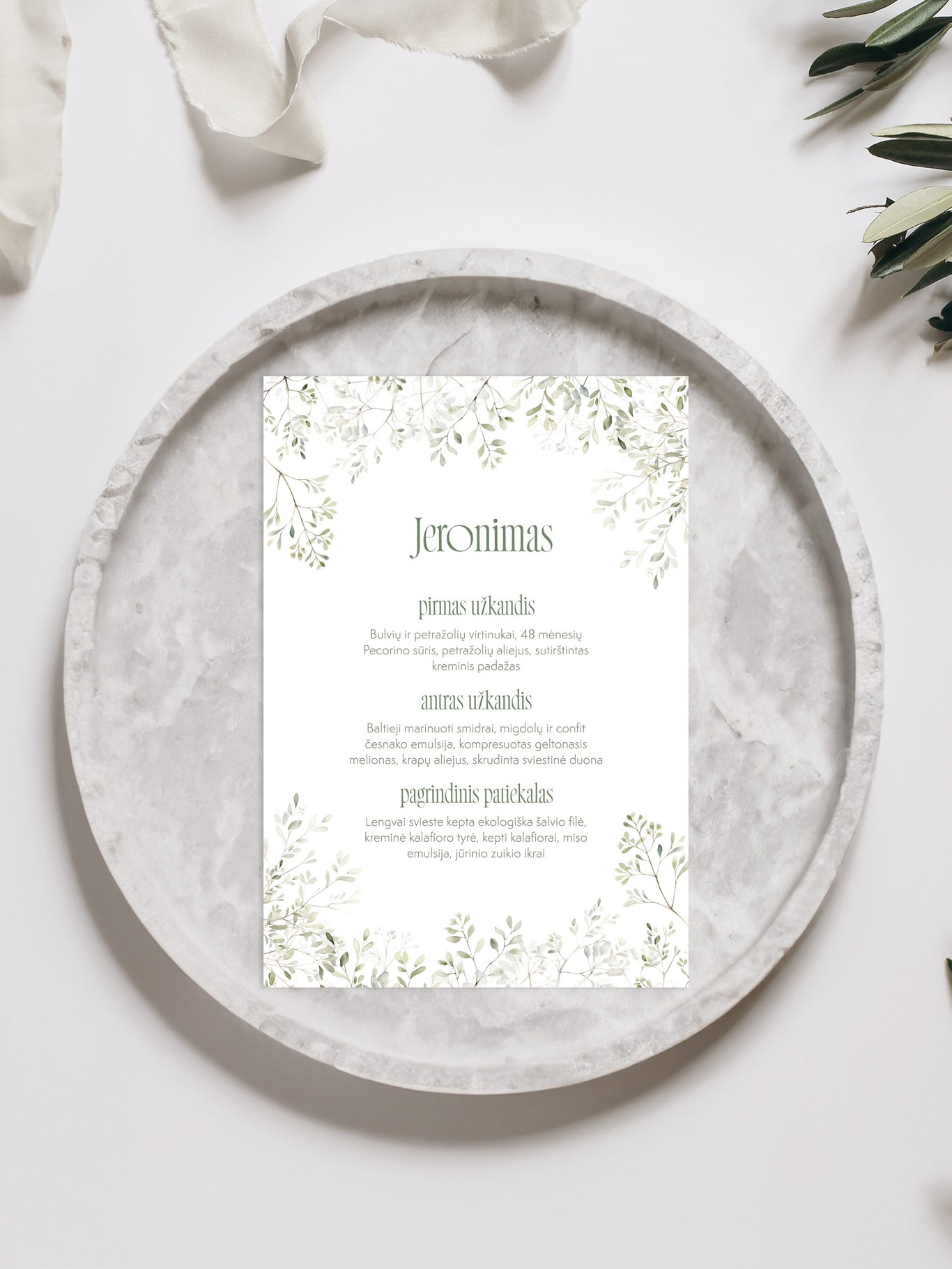 Meniu kortelė Ankara