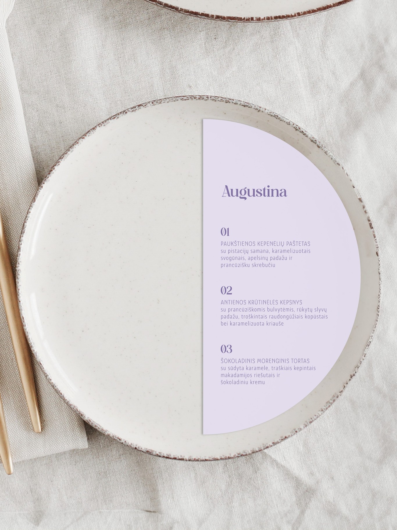 Meniu kortelė Florencija