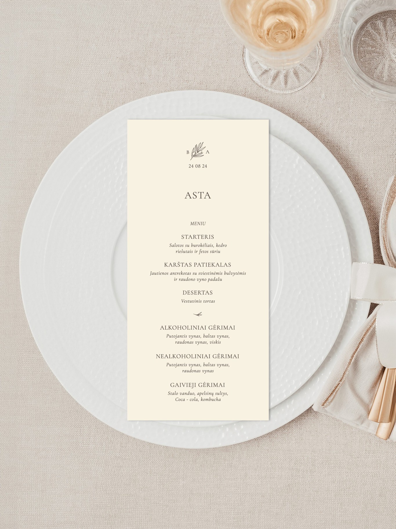 Meniu kortelė Tulūza